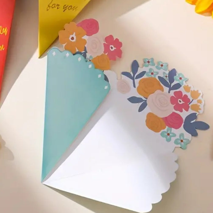 3D Pop-Up Greeting Card- Flower Bouquet