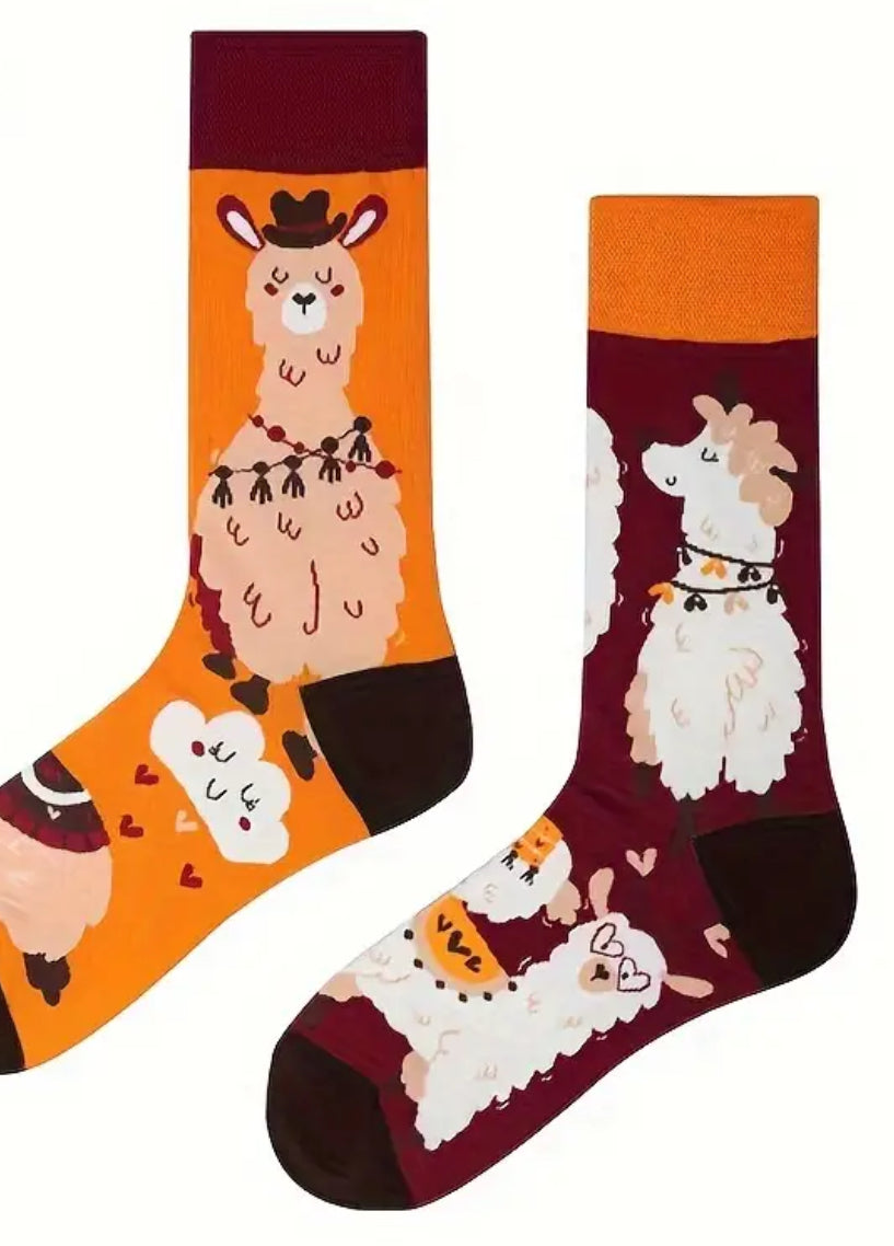 Llama cotton socks