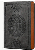 Vintage embossed black A5 ruled notebook