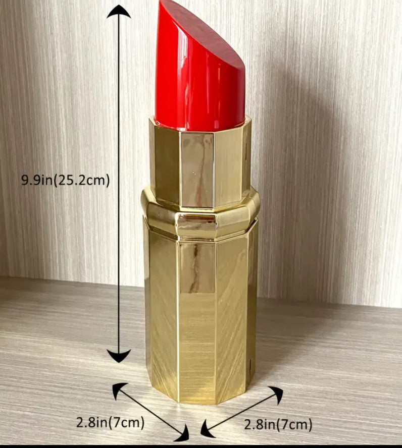 Sac à main rouge à lèvres doré