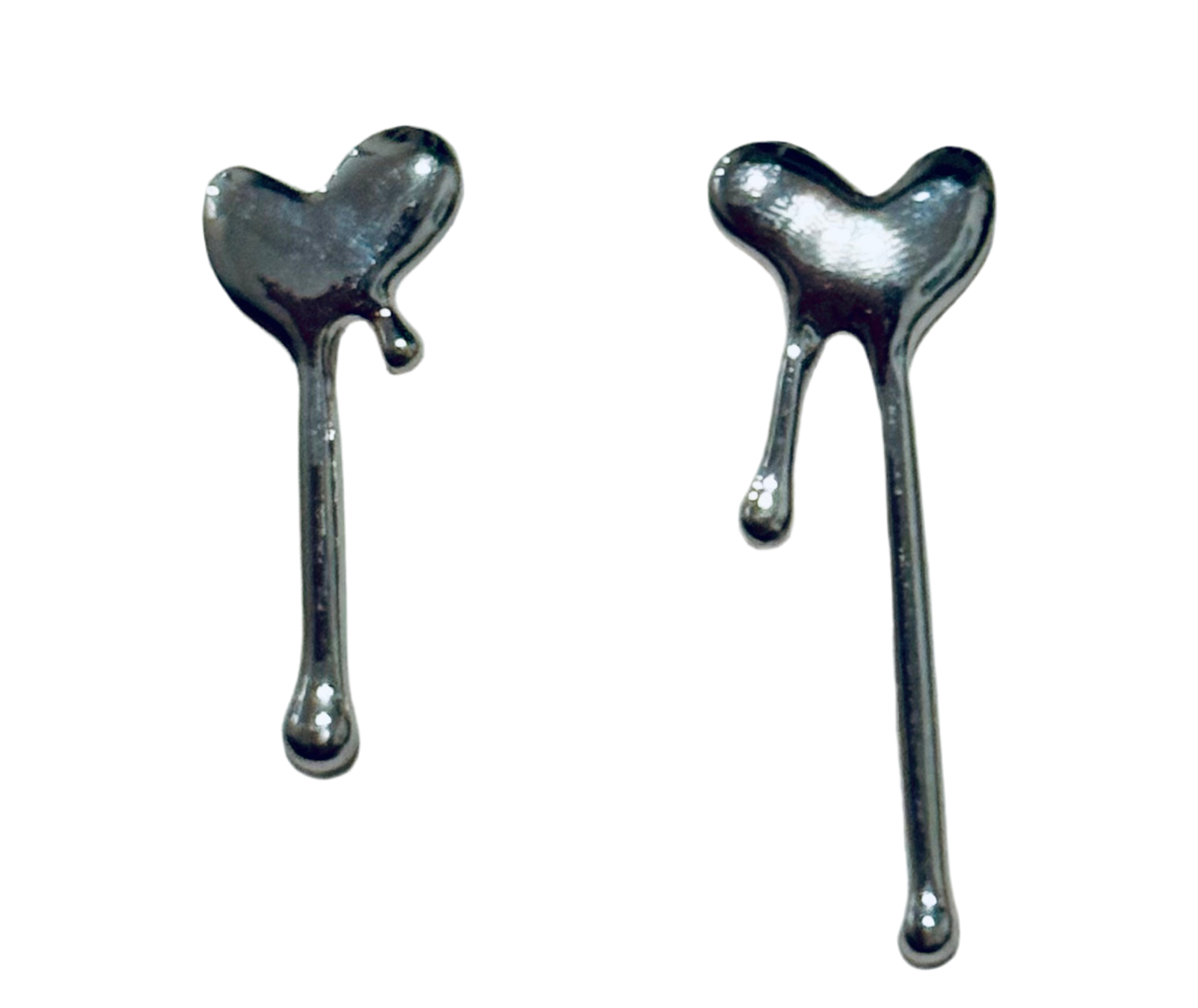 Silver Melted Heart earrings