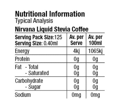 Coffee flavour stevia drops