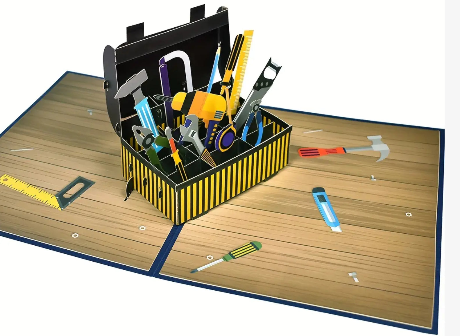 Carte de vœux pop-up 3D - Boîte à outils