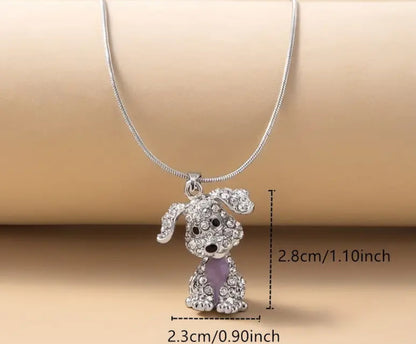 Puppy dog zirconia necklace