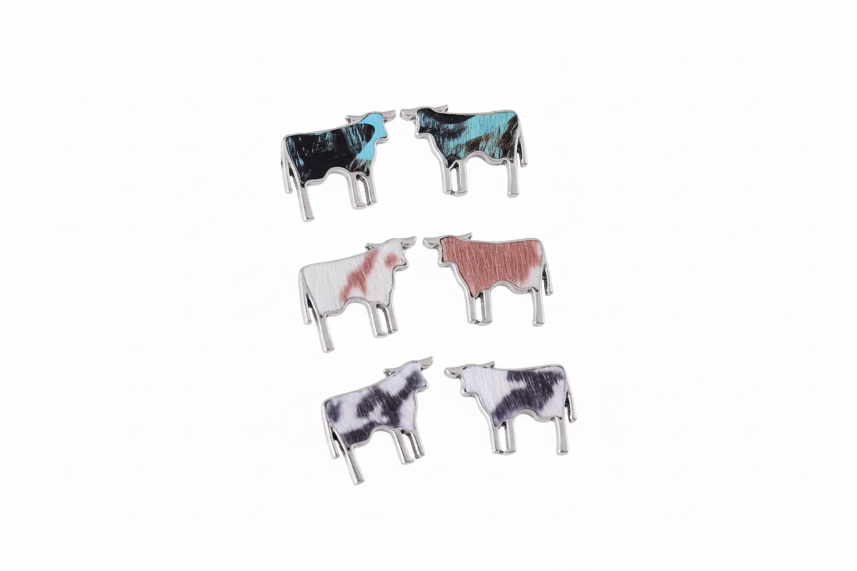 Cow Print Cow Earrings