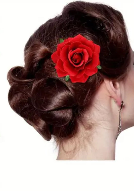 Large  red rose clip 10cm