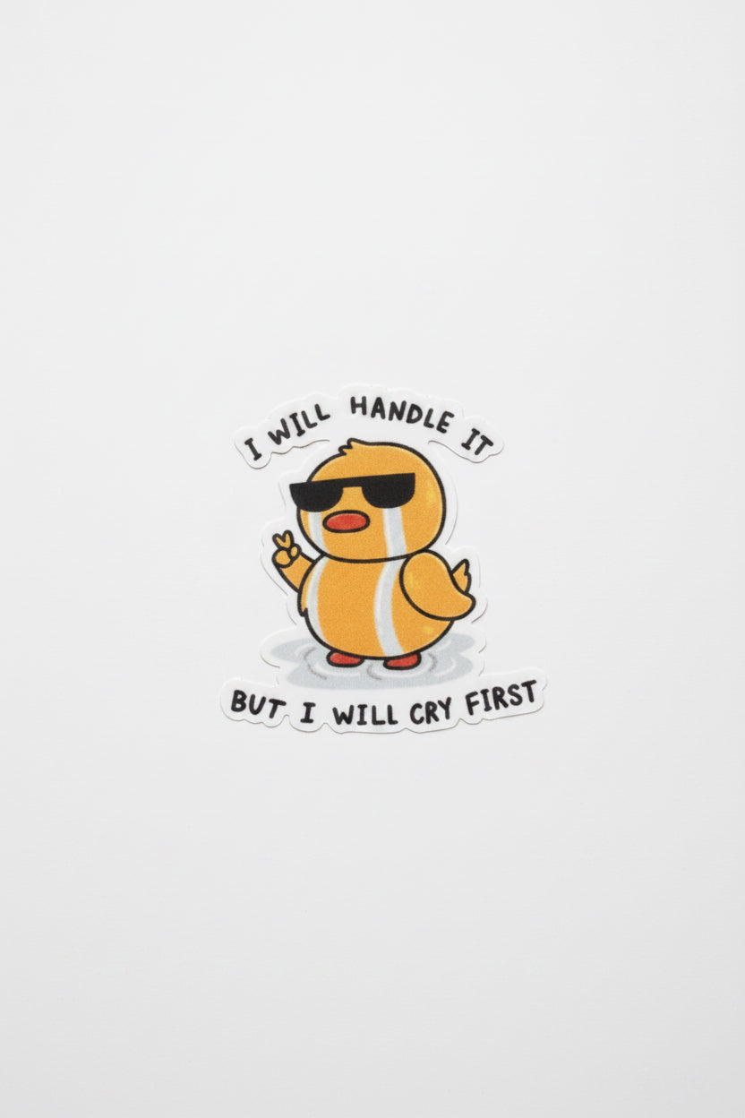 ”I Will Handle It“ Rubber Duck Glass Sticker