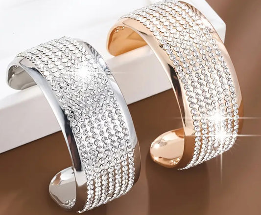 Diamonte Copper Bangle (Gold or Silver)