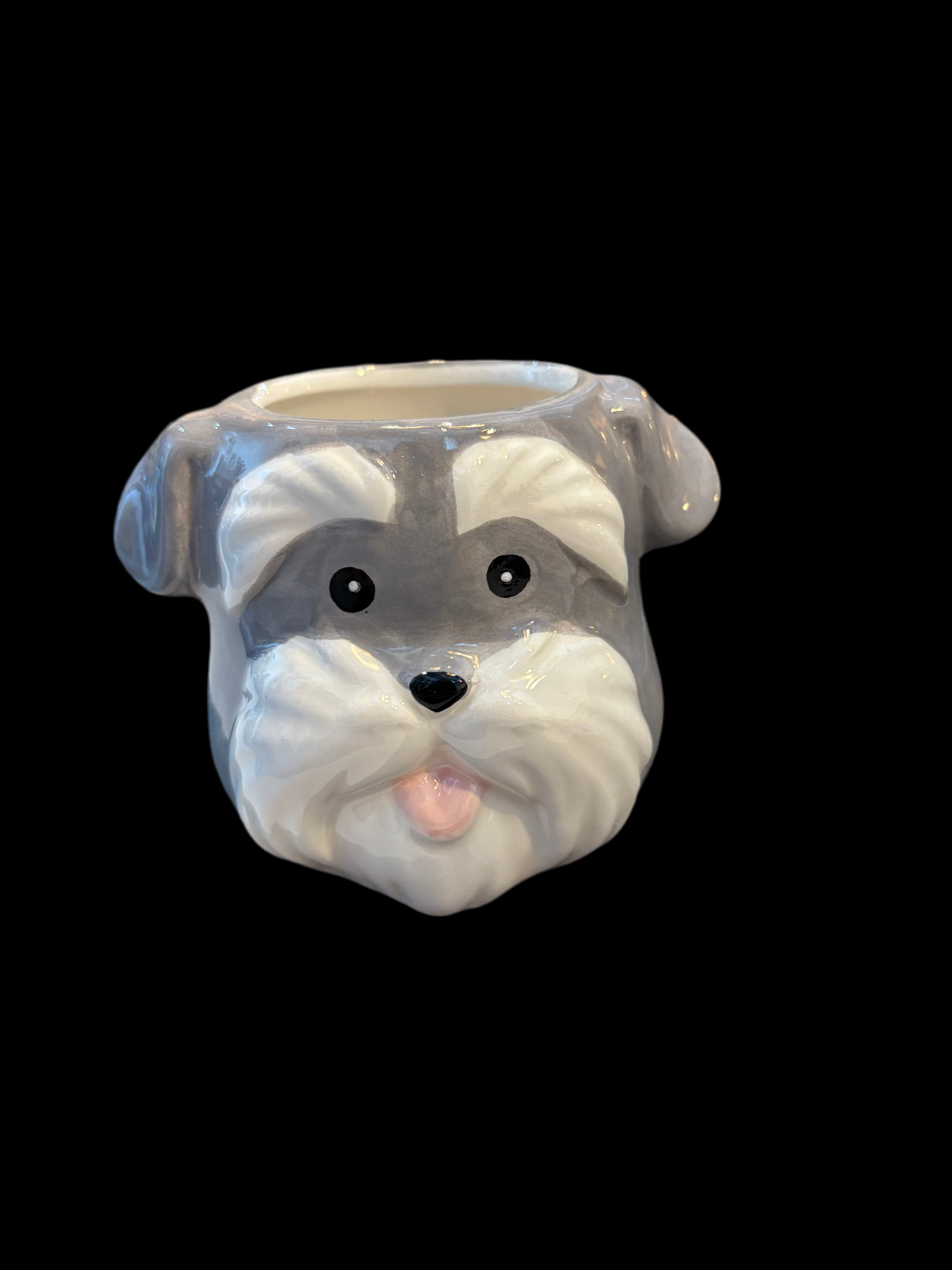 Schnauzer planter pot