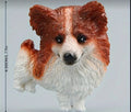 Aimant de réfrigérateur chien marron et blanc