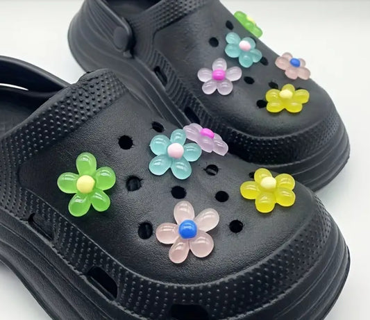 Glow in the dark flower shoe charm