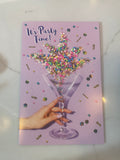Carte de vœux avec un verre à Martini