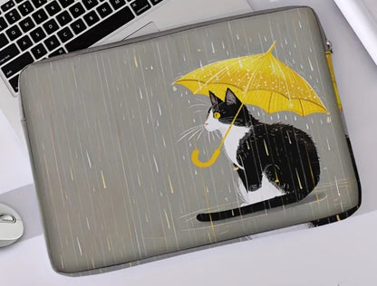 Cat with Umbrella Laptop bag