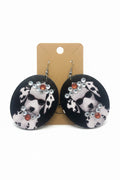 Sparkle dog with sunglasses on wood earrings