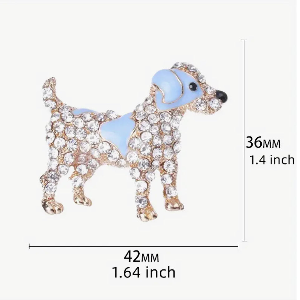 Broche chien en diamant