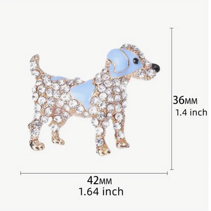 Diamante dog brooch