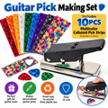 Guitar Pick Making Set – Pick Punch Cutter with 10 Multicolour Strips