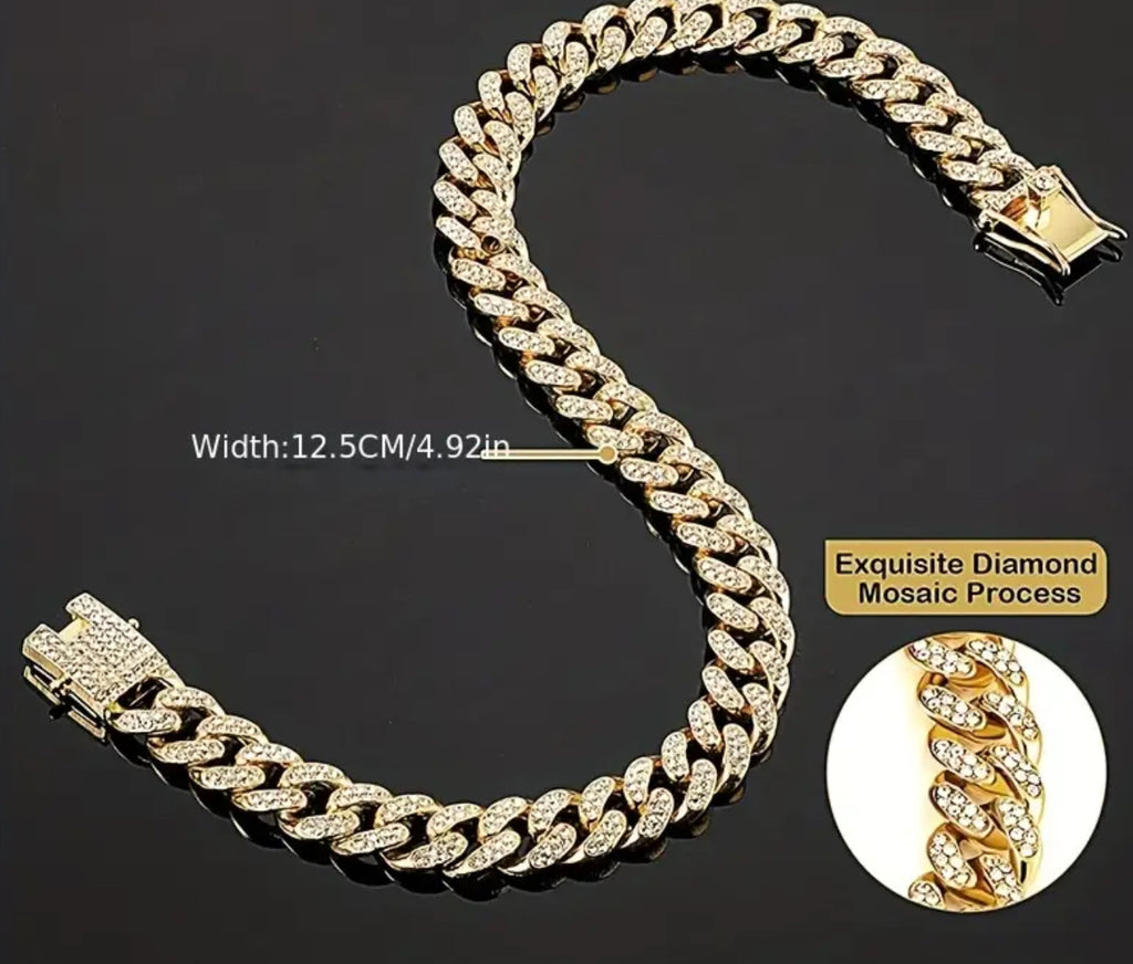 Collier en or rose avec diamants pour chien ou chat