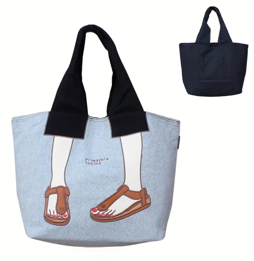 Sac fourre-tout fantaisie gris Mis Zapatos