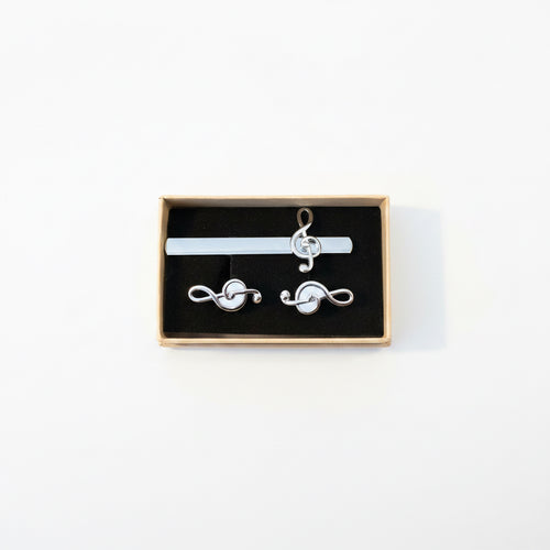 Musical Note Tie Clip and Cuff Link
