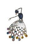 Broche élégante en diamant multicolore pour femme
