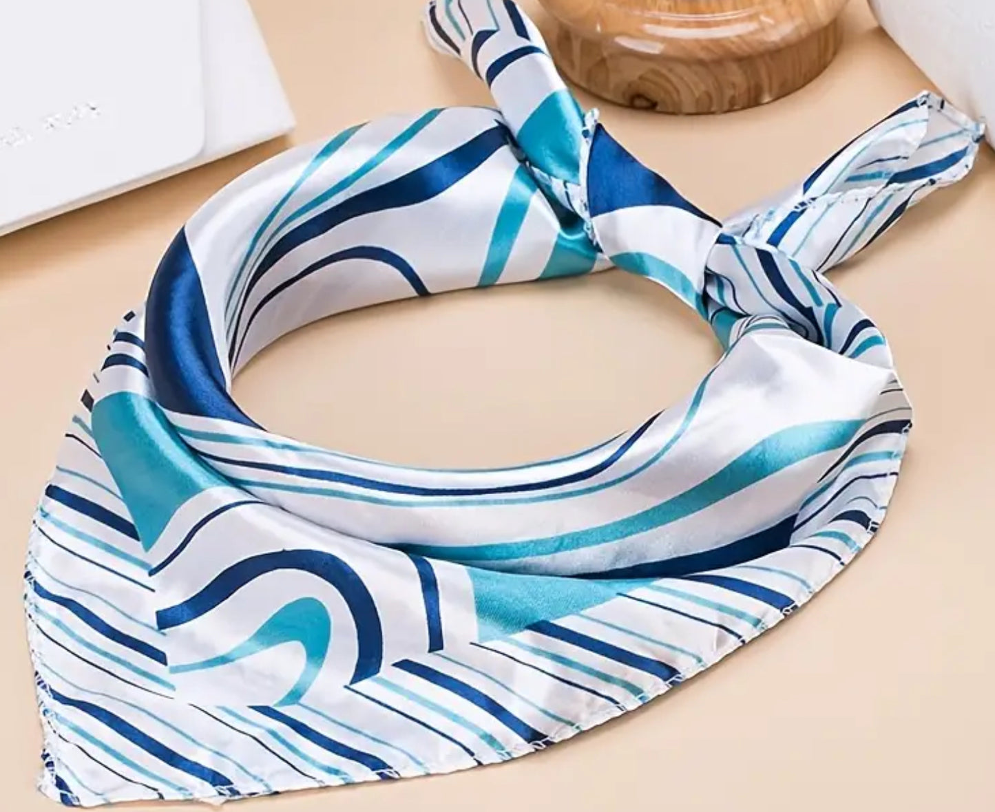 Satin waves scarf gift wrap