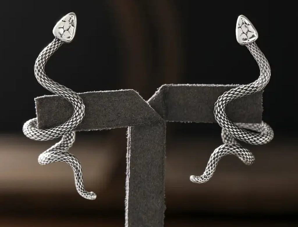 Boucles d'oreilles serpent en argent