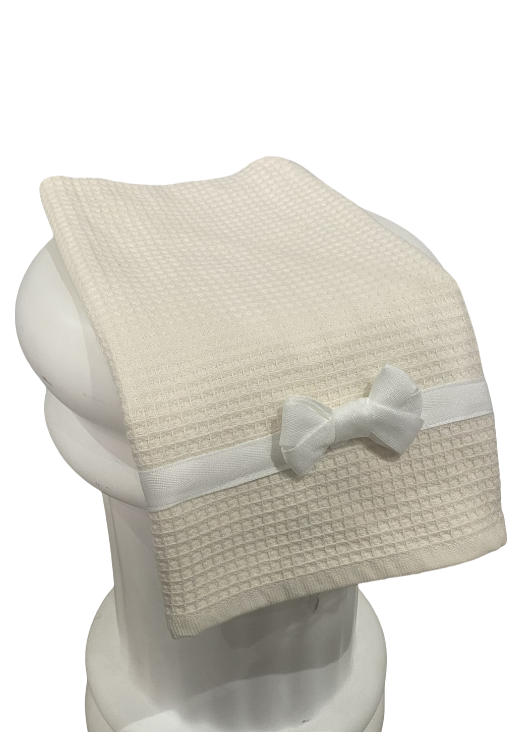 Torchon blanc 100 % coton avec nœud