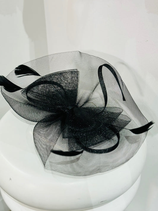 Black Bow Fascinator Hat