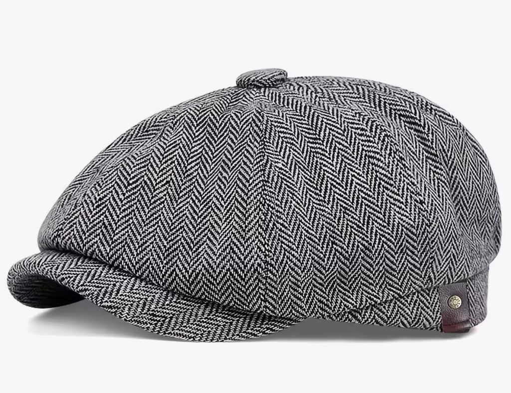 Herringbone Newsboy Cap