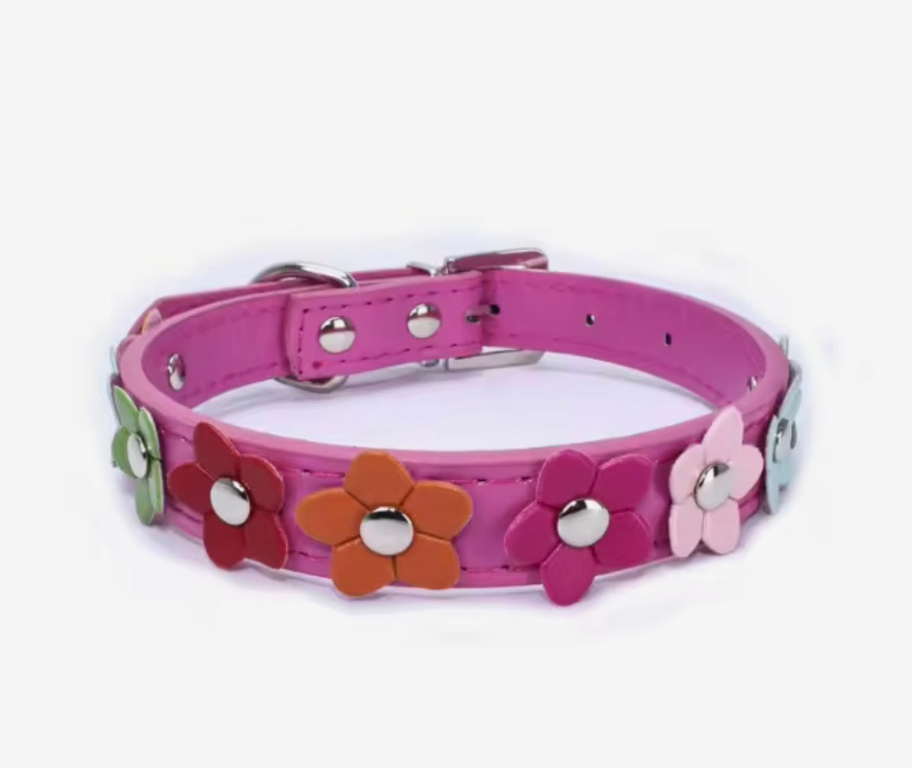 Single row of flowers pet collar