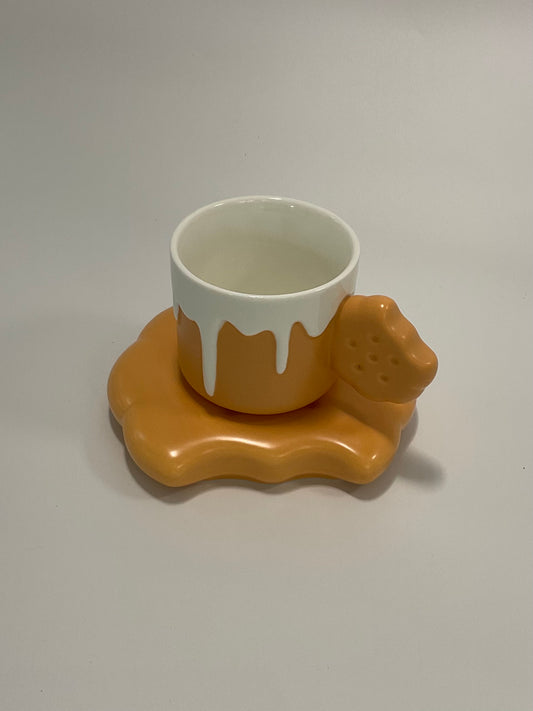 Cookie Biscuit mug and saucer set