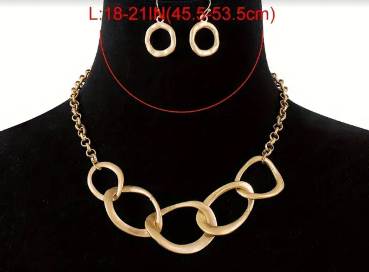 Ensemble collier et boucles d'oreilles à chaîne épaisse (argent)