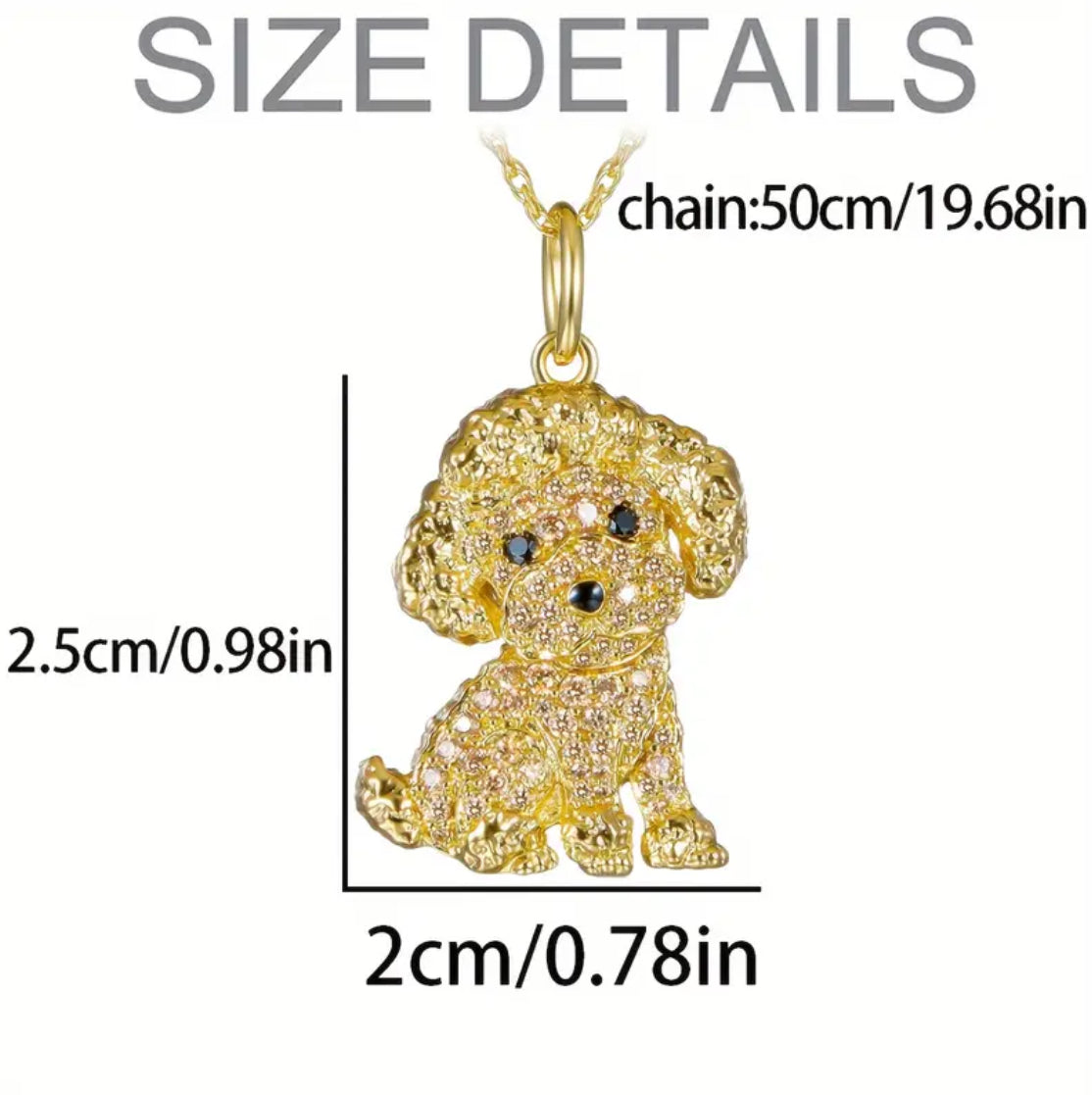 Poodle zirconia necklace