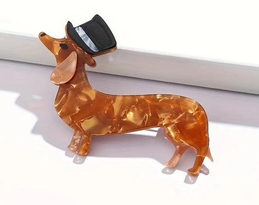 Dachshund Dog Brooch