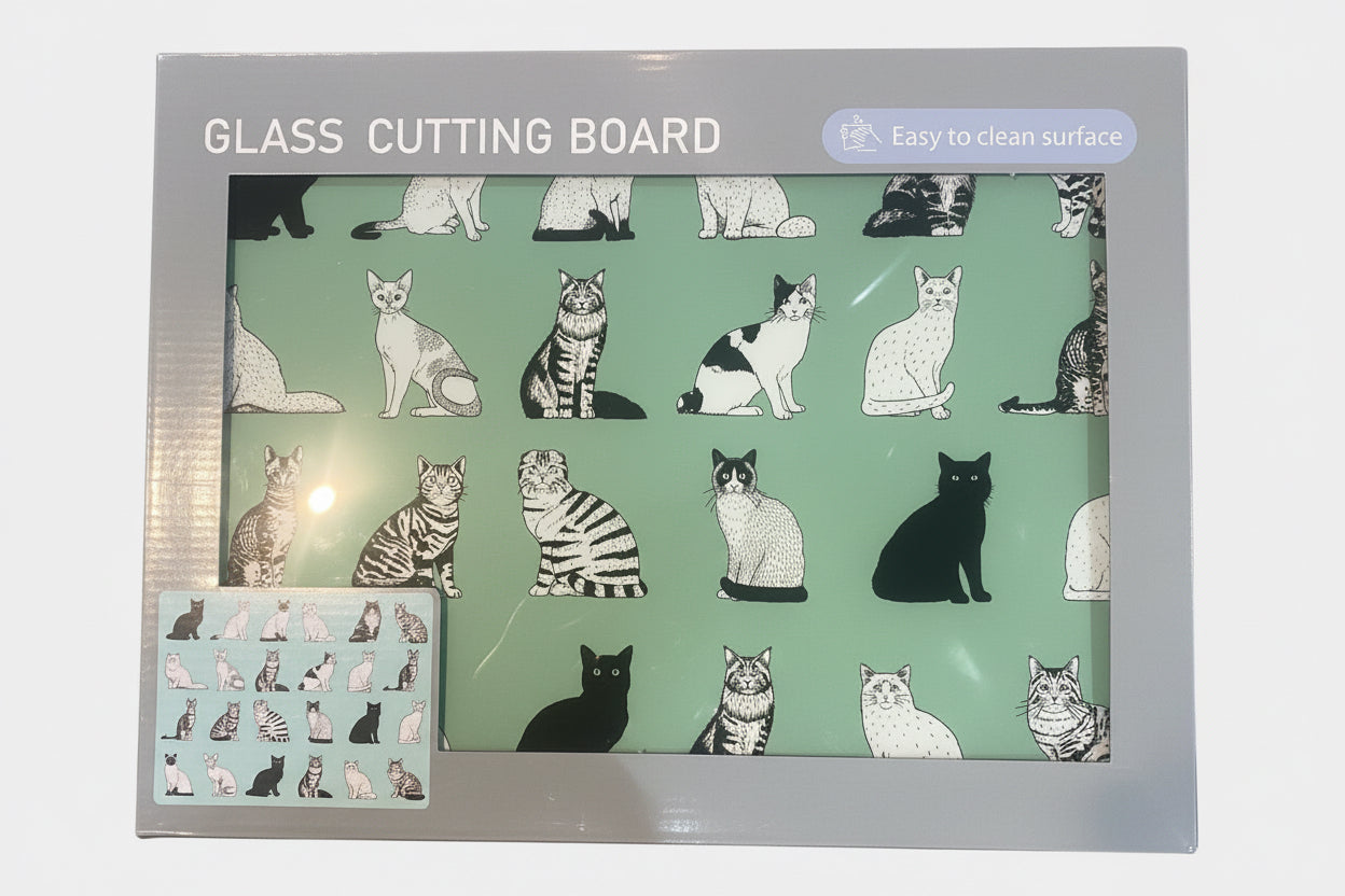 Glass cutting board (cats)