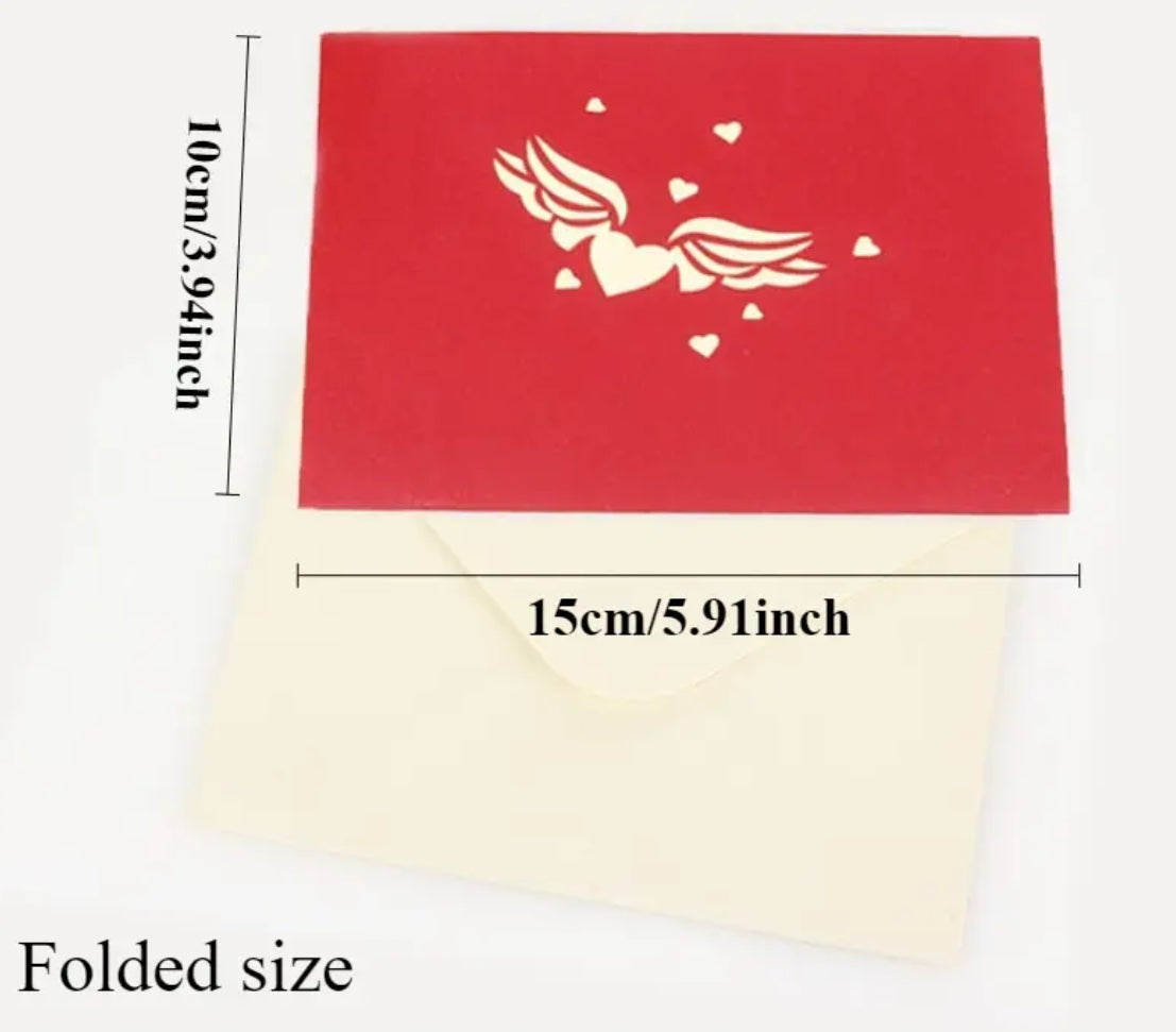 Carte de vœux 3D Flying Heart