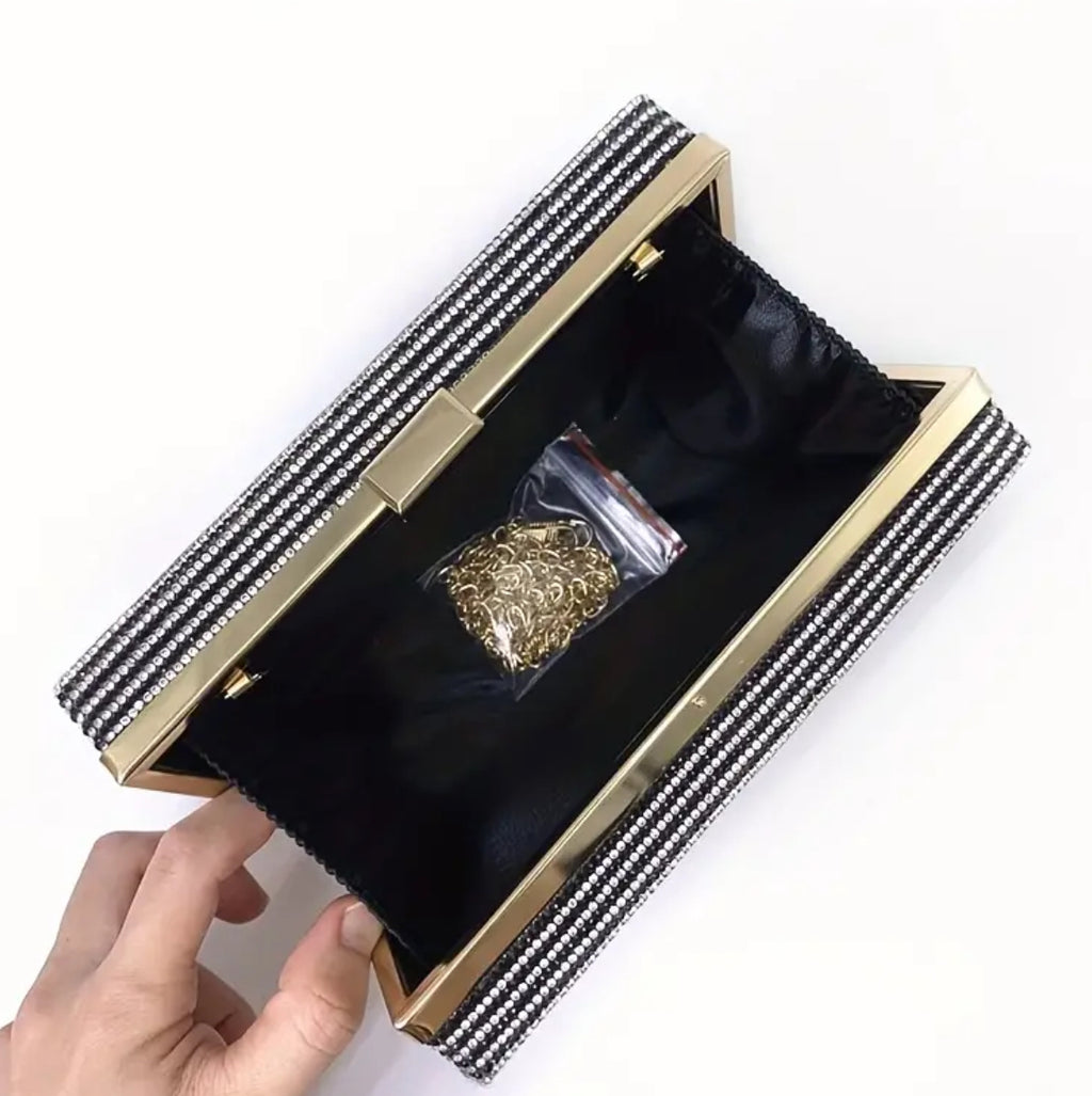 Sac à main en ruban de strass