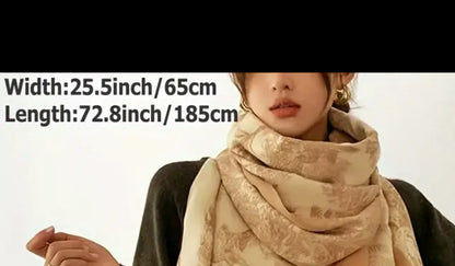 Nature Print Grey/Beige Scarf