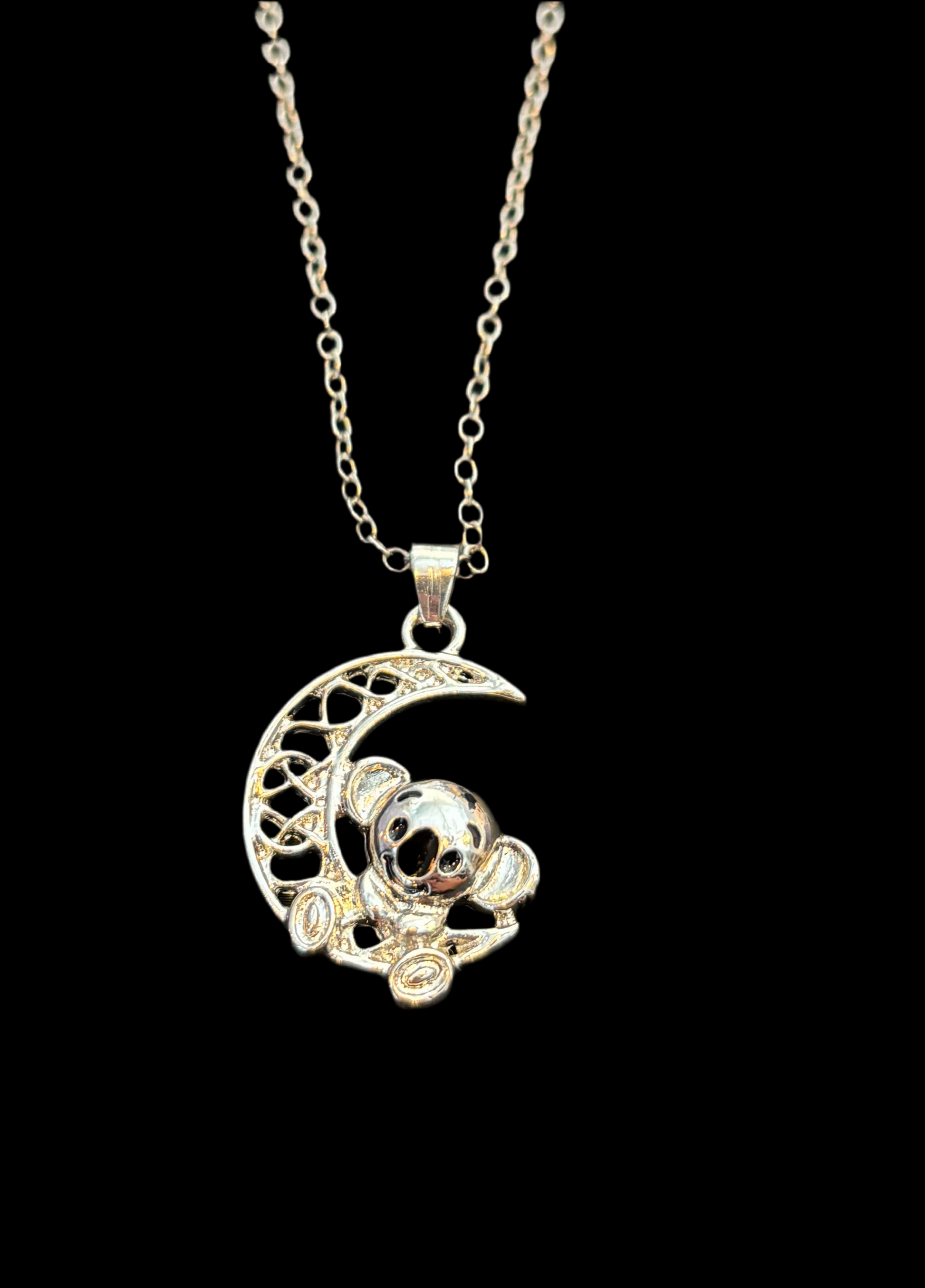 Koala on moon necklace