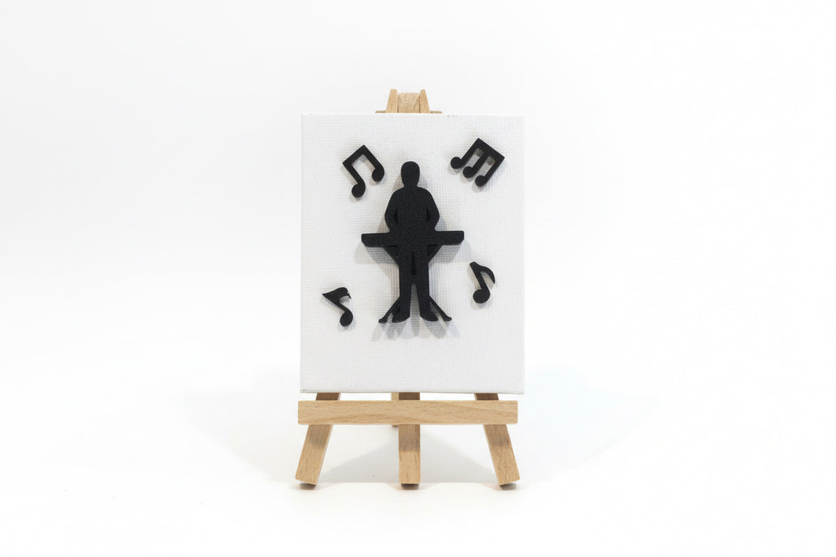 3D Musician Mini Canvas on Easel
