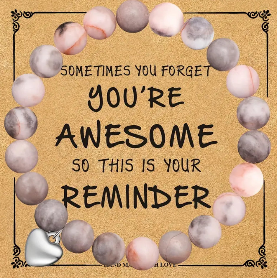 Ensemble de bracelets en pierre « You're Awesome »
