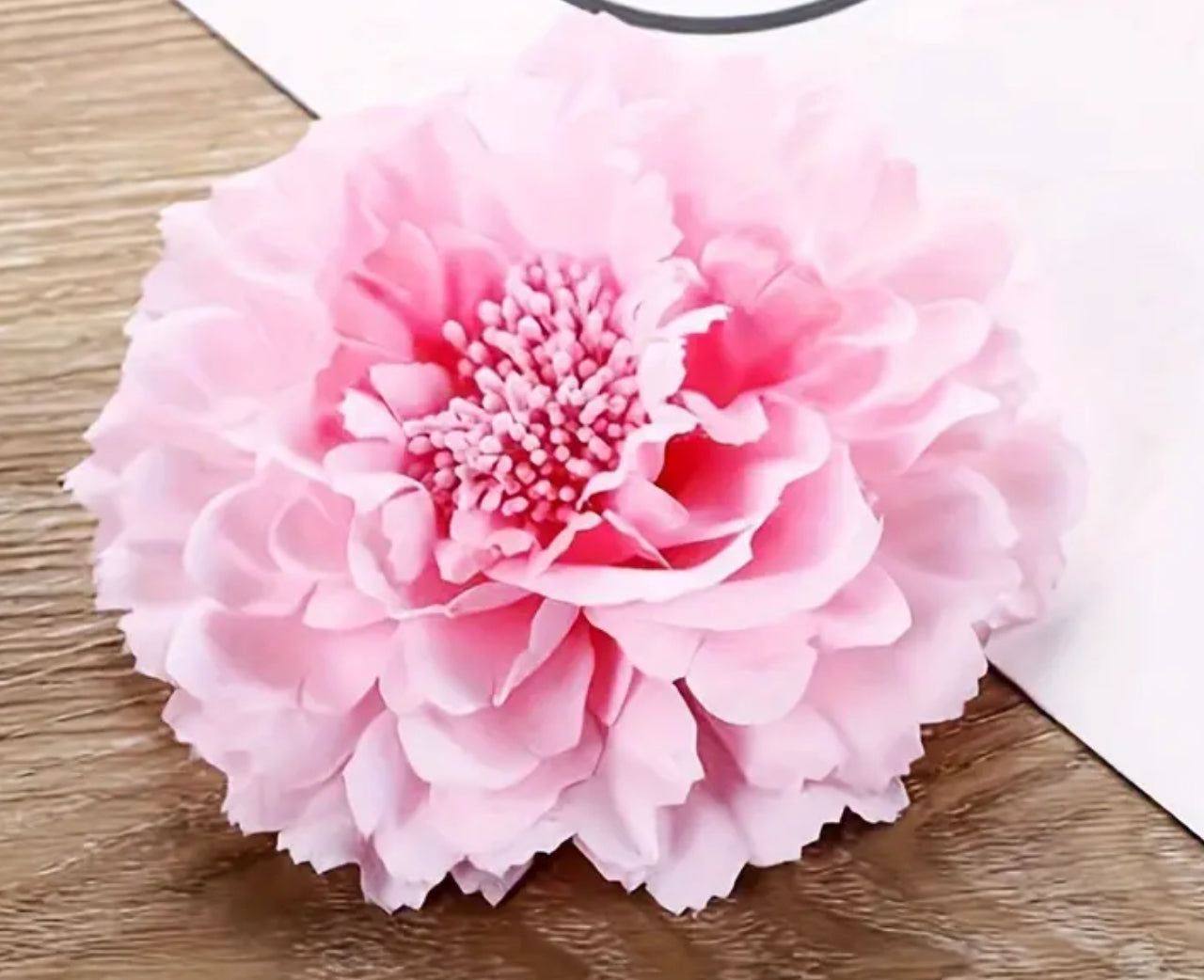 Pink Fabric Flower Brooch or Hair Clip