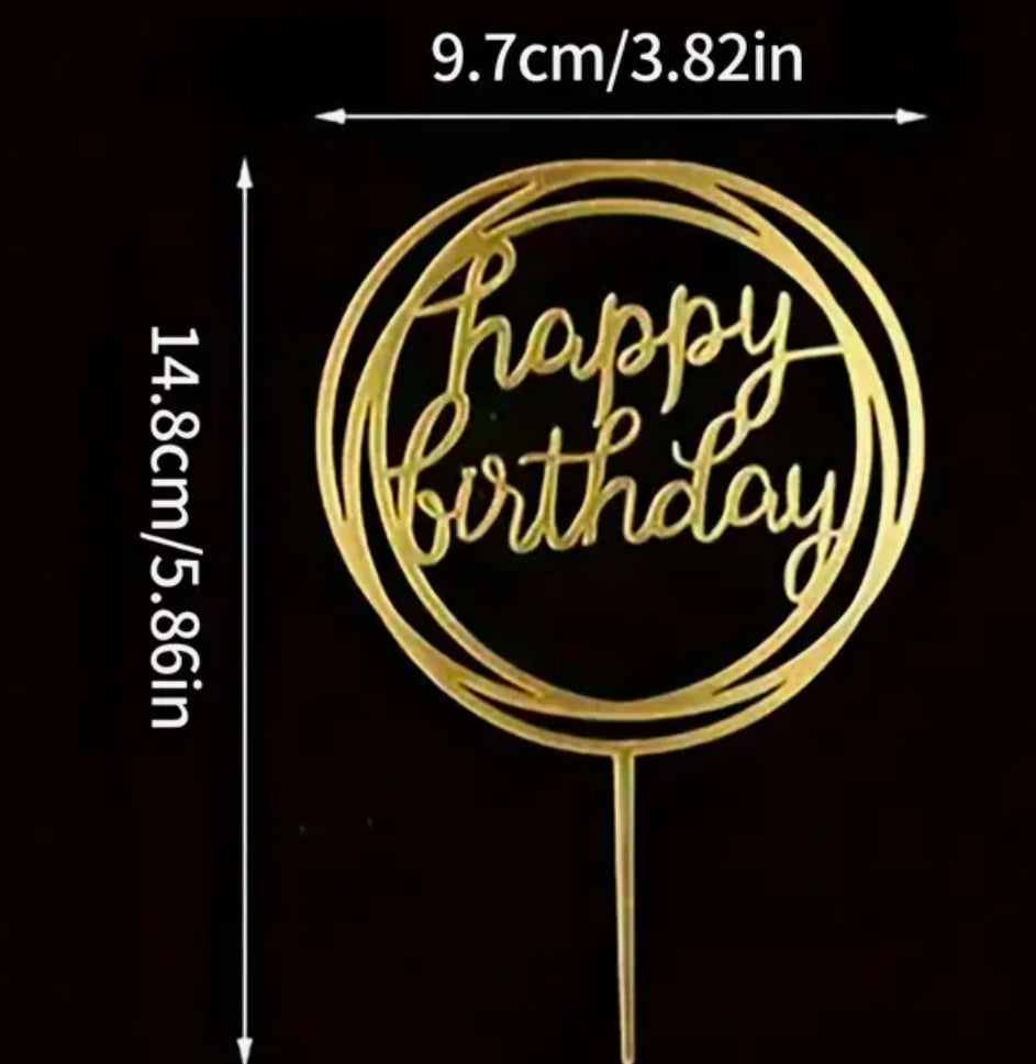 Joyeux anniversaire - décoration de gâteau ronde