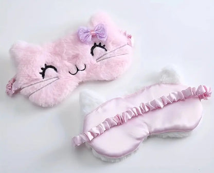 Fluffy cat sleep mask (pink or white)