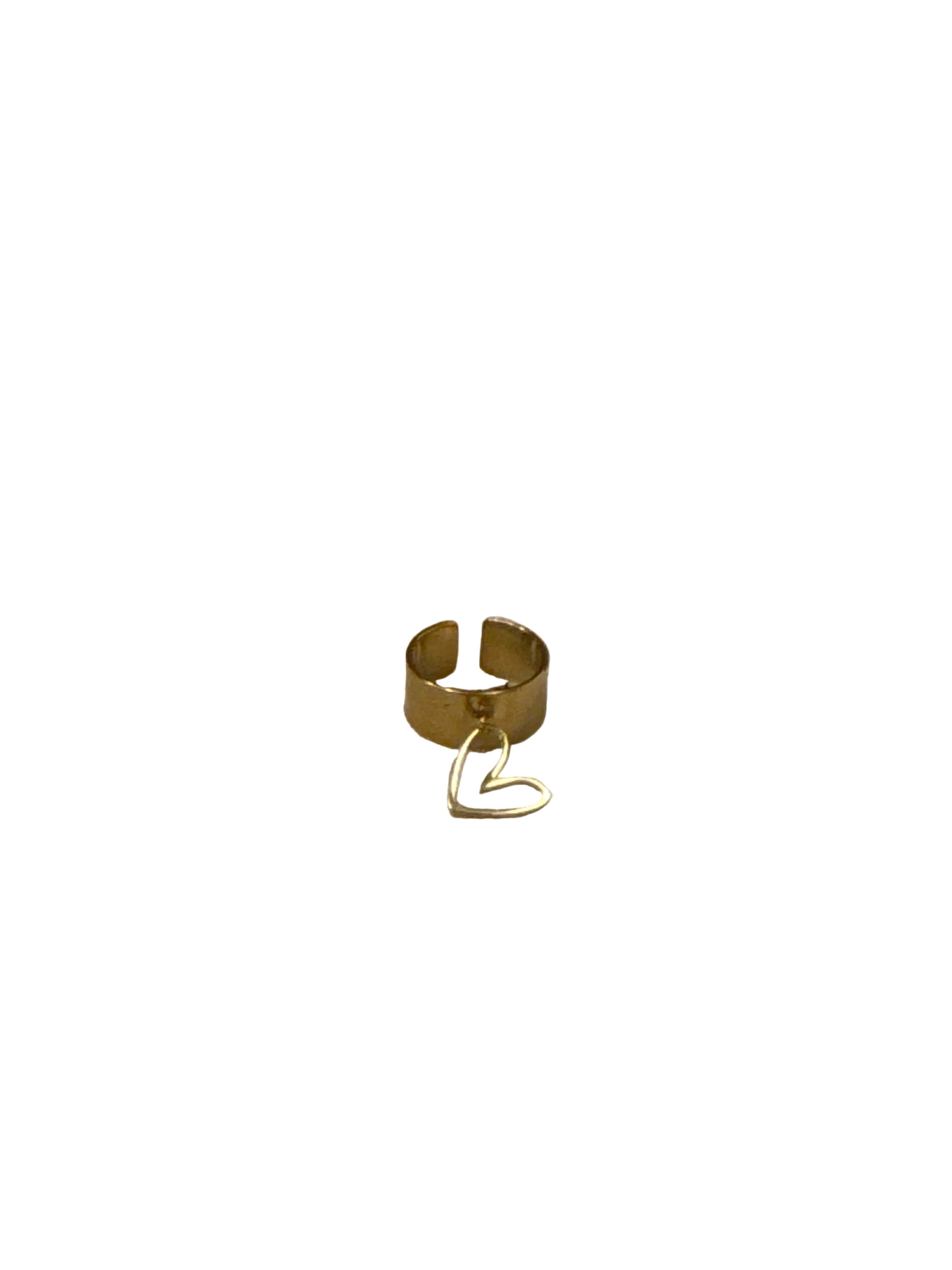 Heart Gold-Plated Stainless Steel Ring