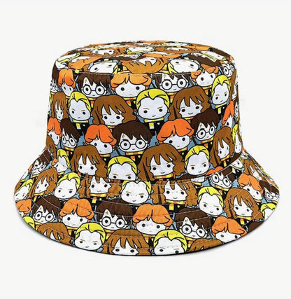 Cartoon print bucket hat (reversible)