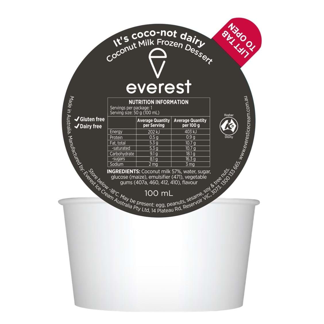 Everest Coconut Ice Cream Dixie Cup