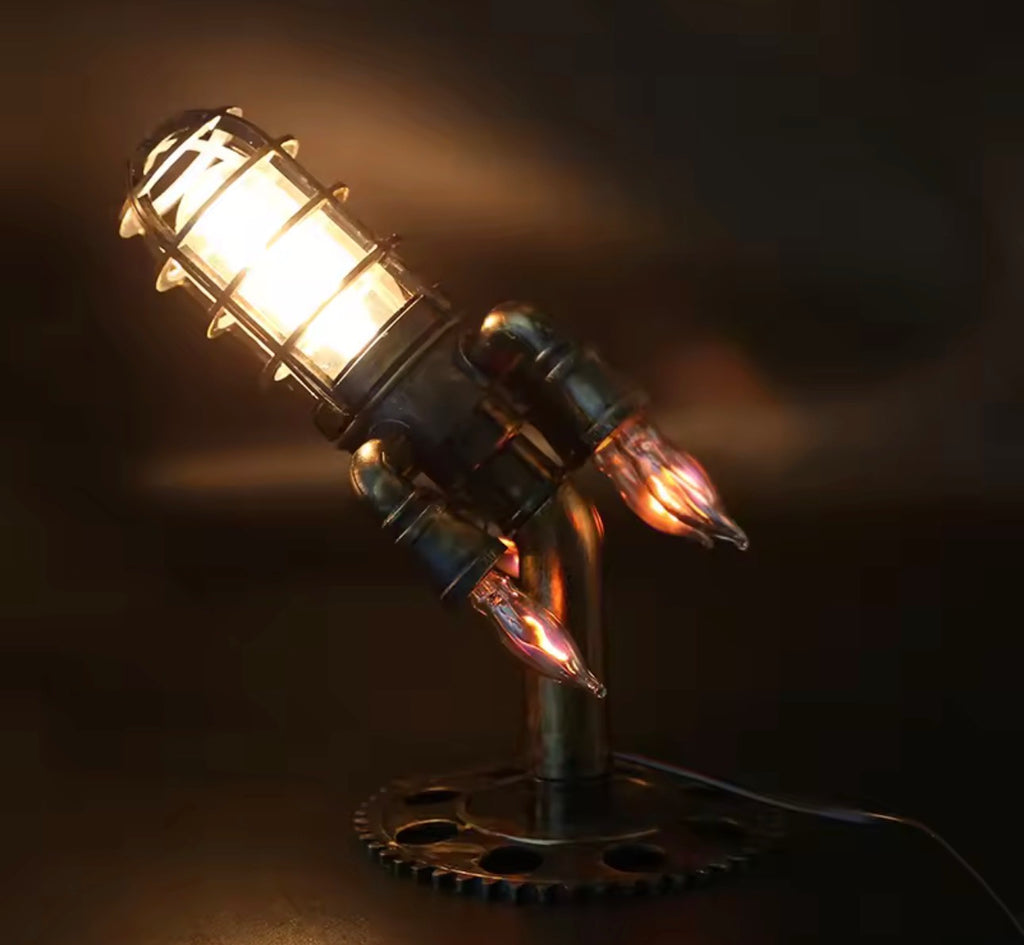Steampunk Rocket Lamp