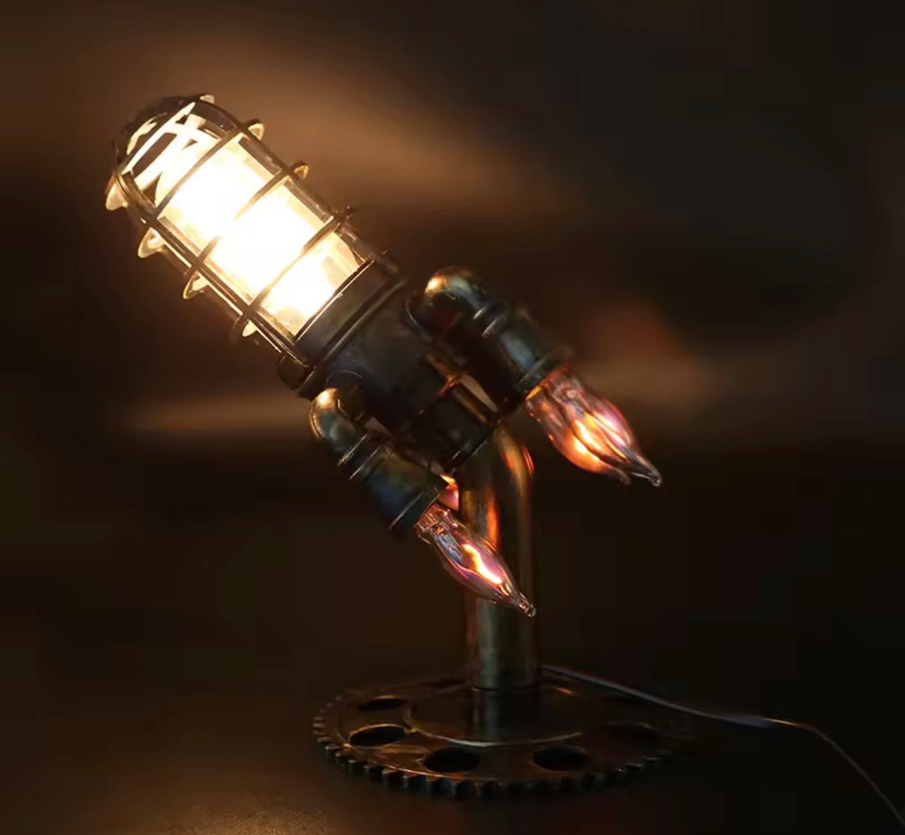 Steampunk Rocket Lamp